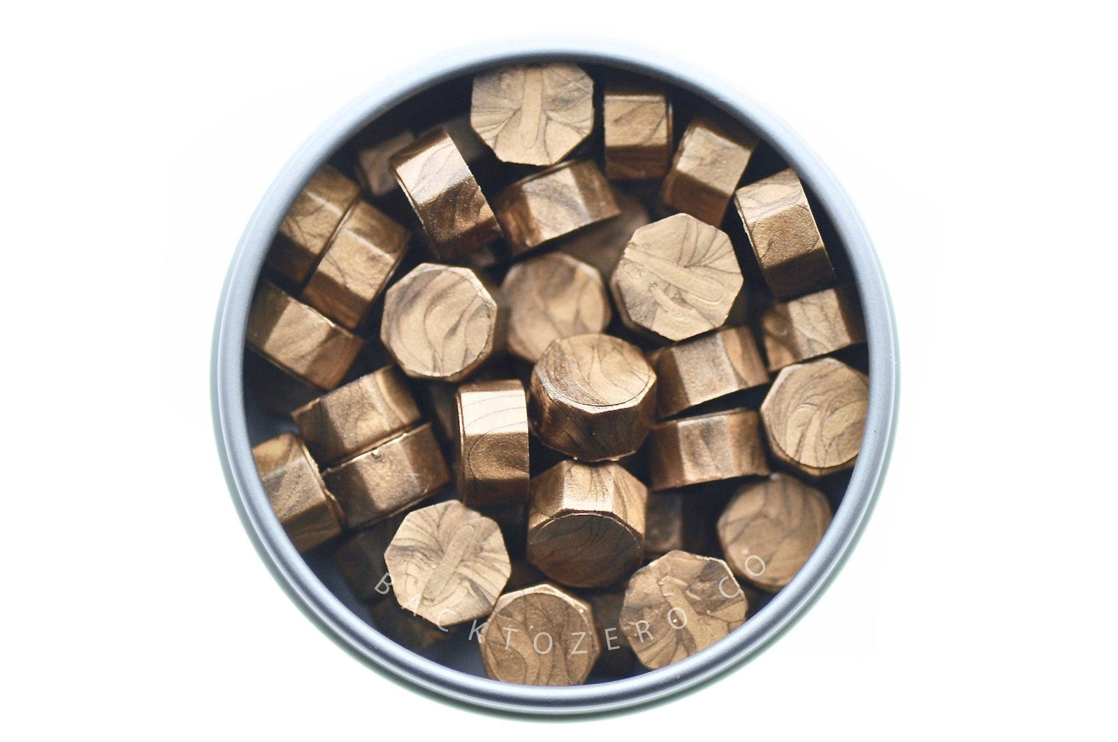Antique Bronze Octagon Sealing Wax Beads - Backtozero B20 - antique, bronze, metallic, octagon bead, sealing wax, tin, Wax Beads