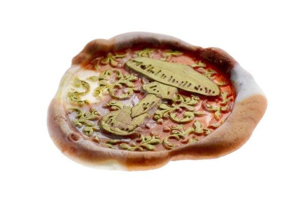 Vintage Mushroom Wax Seal Stamp Designed by Vintage Paper Garden - Backtozero B20 - 2level, collaboration, hana, hana t, marble, marble wax, Metallic, mixed wax, mushroom, pearl white, pearlized, salmon, Signature, signaturehandle