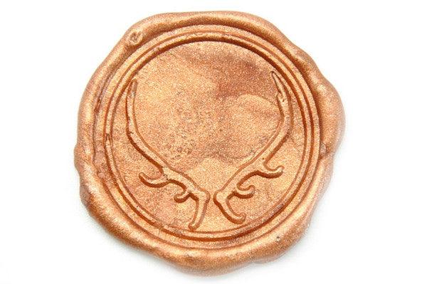 Antler Wax Seal Stamp - Backtozero B20 - Animal, Antler, Copper Gold, Deer, genericlonghandle
