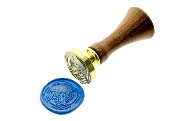 Jellyfish Portrait Wax Seal Stamp - Backtozero B20 - Animal, Animal Lover, marine, marine animal, ocean, pastel blue, Portrait, sea, Signature, signaturehandle