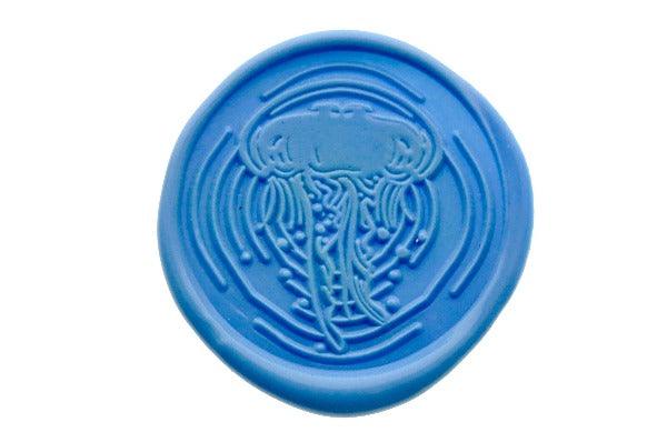 Jellyfish Portrait Wax Seal Stamp - Backtozero B20 - Animal, Animal Lover, marine, marine animal, ocean, pastel blue, Portrait, sea, Signature, signaturehandle