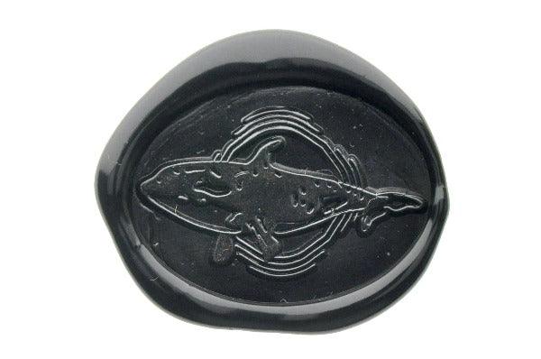 Killer Whale Portrait Wax Seal Stamp - Backtozero B20 - Animal, Animal Lover, black, marine, marine animal, ocean, oval, Portrait, sea, Signature, signaturehandle, whale