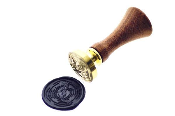 Seahorse Portrait Wax Seal Stamp - Backtozero B20 - Animal, Animal Lover, Blue, genericlonghandle, marine, marine animal, ocean, Portrait, sea, Signature, signaturehandle