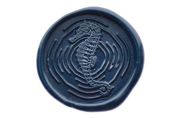 Seahorse Portrait Wax Seal Stamp - Backtozero B20 - Animal, Animal Lover, Blue, genericlonghandle, marine, marine animal, ocean, Portrait, sea, Signature, signaturehandle