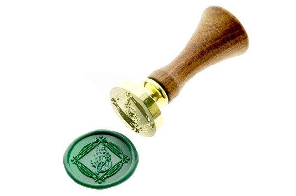 Seashell Portrait Wax Seal Stamp - Backtozero B20 - marine, ocean, Portrait, sea, seashell, shell, Signature, signaturehandle, Turquoise