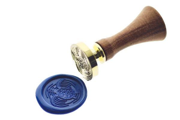 Sea Turtle Portrait Wax Seal Stamp - Backtozero B20 - Animal, Animal Lover, genericlonghandle, Light Blue, marine, marine animal, ocean, Portrait, sea, Signature, signaturehandle
