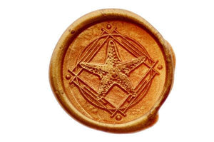 Starfish Portrait Wax Seal Stamp - Backtozero B20 - Copper Gold, marine, ocean, Portrait, sea, Signature, signaturehandle