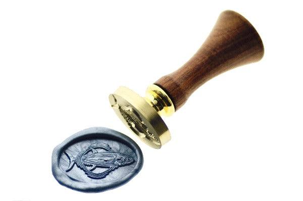 Tuna Portrait Wax Seal Stamp - Backtozero B20 - Animal, Animal Lover, Fish, marine, marine animal, Metallic Gray Blue, metallic grey blue, ocean, oval, Portrait, sea, Signature, signaturehandle