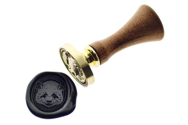 Panda Portrait Wax Seal Stamp - Backtozero B20 - Animal, Animal Lover, black, oval, Portrait, Signature, signaturehandle