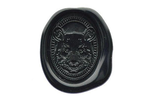 Panda Portrait Wax Seal Stamp - Backtozero B20 - Animal, Animal Lover, black, oval, Portrait, Signature, signaturehandle