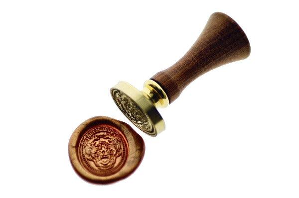 Panther Portrait Wax Seal Stamp - Backtozero B20 - Animal, Animal Lover, Copper Gold, oval, Portrait, rainforest, Signature, signaturehandle