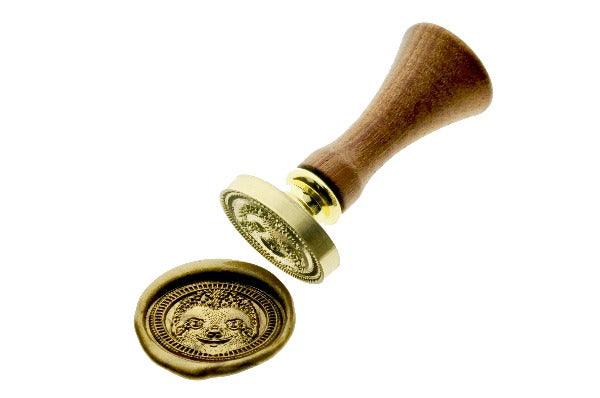 Sloth Portrait Wax Seal Stamp - Backtozero B20 - Animal, Animal Lover, copper, oval, Portrait, rainforest, Signature, signaturehandle