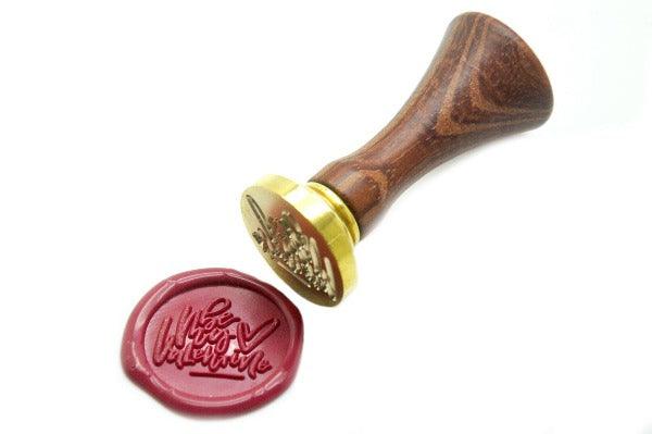 Be My Valentine Wax Seal Stamp - Backtozero B20 - Heart, Love, Message, Rose Red, Signature, signaturehandle, Valentine