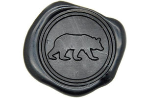 Bear Wax Seal Stamp - Backtozero B20 - Animal, Bear, Black, genericlonghandle, Grizzly Bear