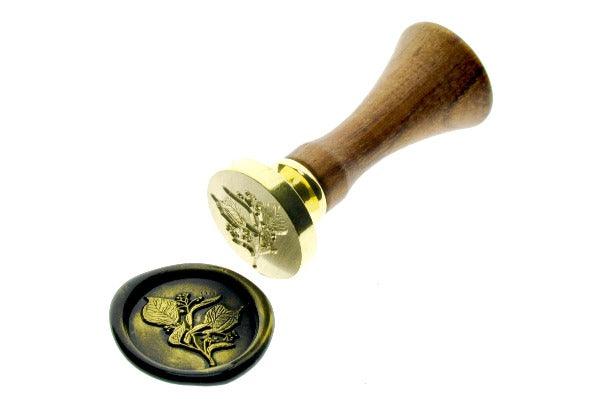 Bird Cherry Wax Seal Stamp - Backtozero B20 - black, botanic, botanical, flower, gold metallic powder, leaf, metallic powder, Nature, newarrivals, plant, Signature, signaturehandle, spring
