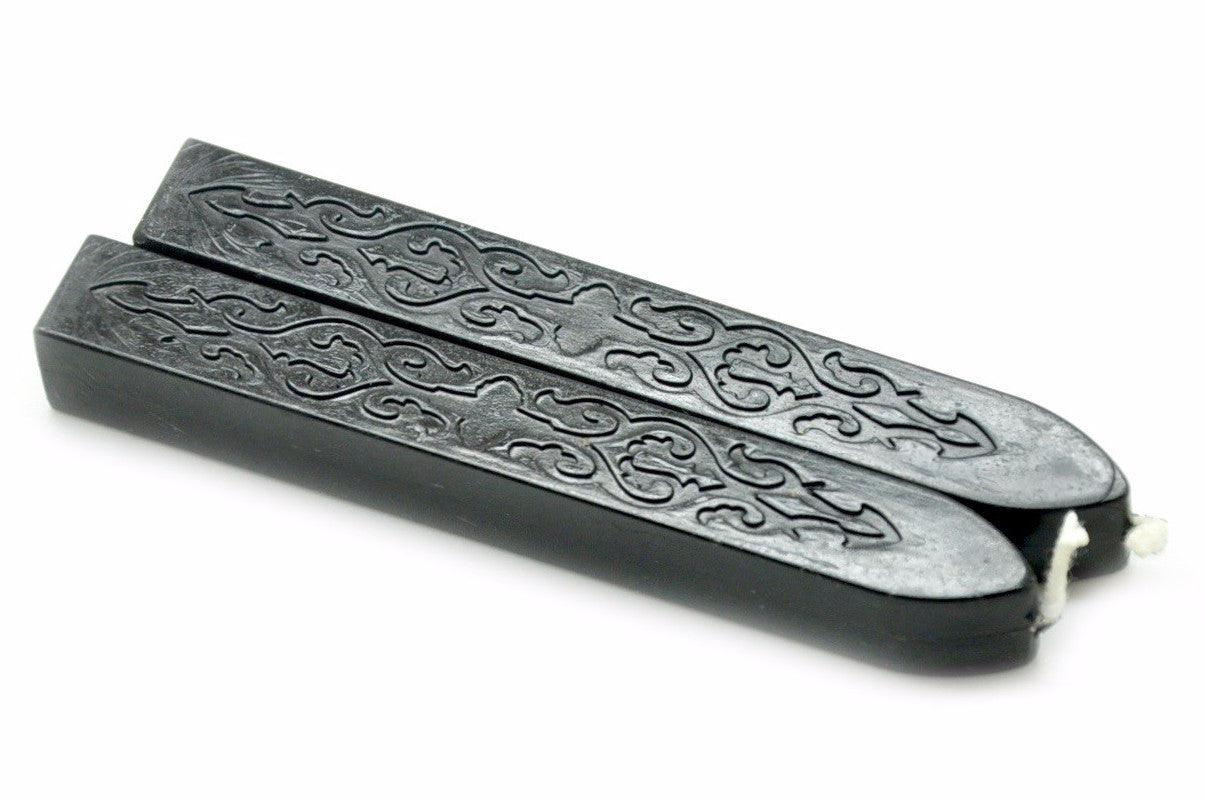 Black Filigree Wick Sealing Wax Stick - Backtozero B20 - Black, filigree wick, sale, Sealing Wax, Wick Stick, Wick Wax, wwax