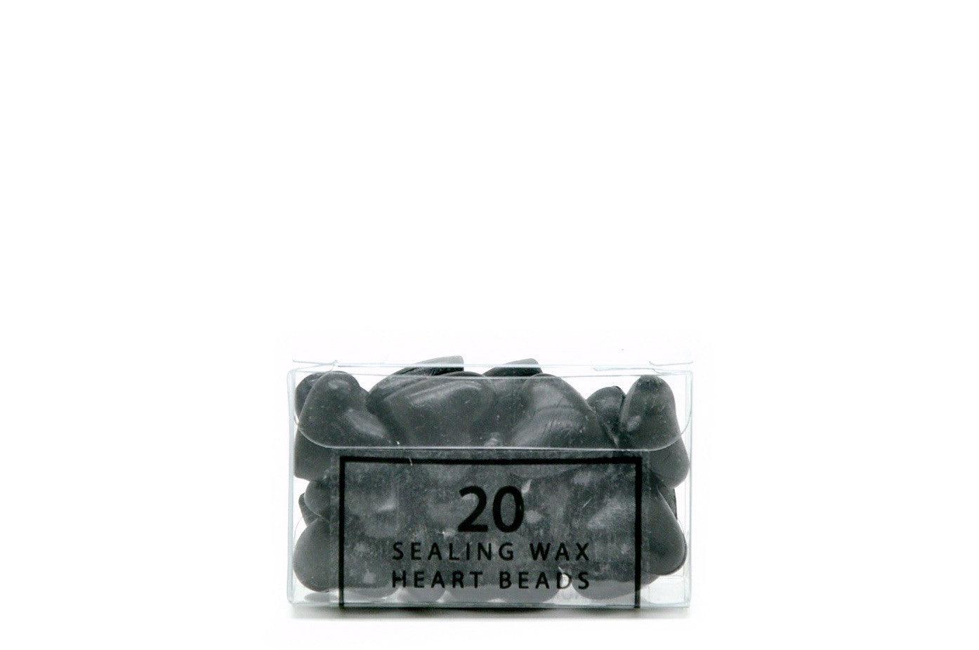 Black Sealing Wax Heart Bead - Backtozero B20 - Black, Heart Bead, Heart Wax, sale, Sealing Wax, Wax Bead