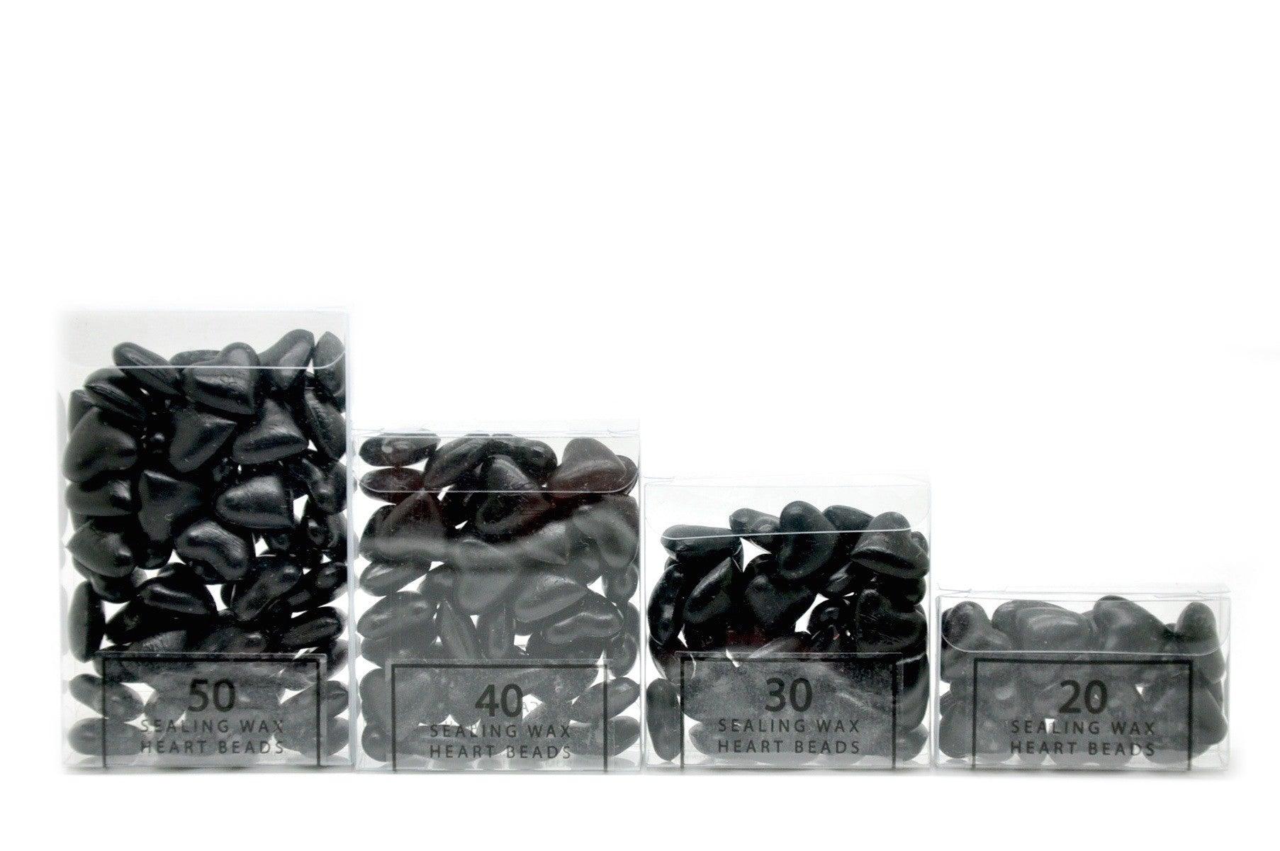 Black Sealing Wax Heart Bead - Backtozero B20 - Black, Heart Bead, Heart Wax, sale, Sealing Wax, Wax Bead