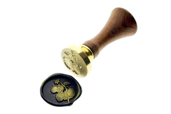Berries Fruit & Flower Wax Seal Stamp - Backtozero B20 - berries, berry, black, blackberries, blackberry, blossom, botanic, flower, fruit, gold metallic powder, leaf, leaves, metallic powder, Nature, newarrivals, Signature, signaturehandle, spring