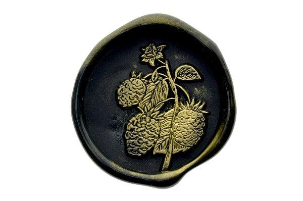 Berries Fruit & Flower Wax Seal Stamp - Backtozero B20 - berries, berry, black, blackberries, blackberry, blossom, botanic, flower, fruit, gold metallic powder, leaf, leaves, metallic powder, Nature, newarrivals, Signature, signaturehandle, spring