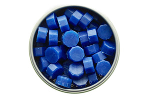 Blue Octagon Sealing Wax Beads - Backtozero B20 - blue, octagon bead, sealing wax, tin, Wax Beads