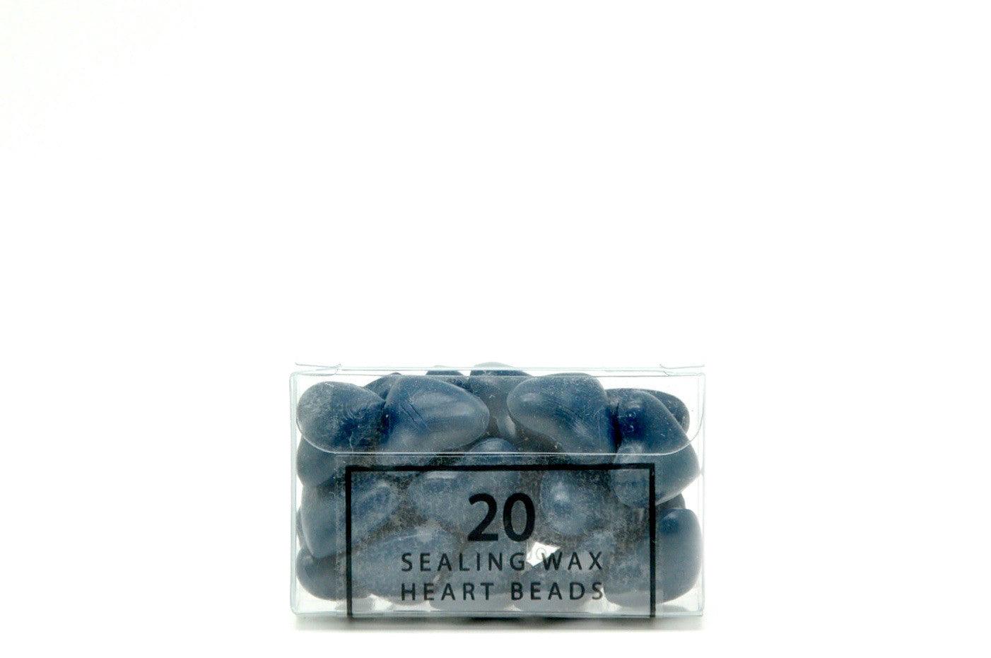 Blue Sealing Wax Heart Bead - Backtozero B20 - Blue, Heart Bead, Heart Wax, sale, Sealing Wax, Wax Bead