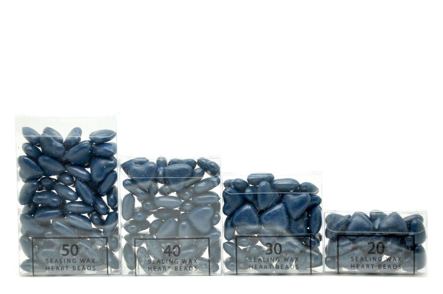 Blue Sealing Wax Heart Bead - Backtozero B20 - Blue, Heart Bead, Heart Wax, sale, Sealing Wax, Wax Bead