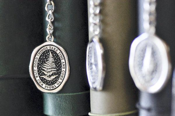 Message Wax Seal Enamel Bookmark | Fern | Patience | L - Backtozero B20 - book, book lover, bookmark, botanic, Botanical, dangle, enamel, fern, Good things take time, her, him, lapel, metal, newarrivals, pendant, Silver, soft enamel, starry