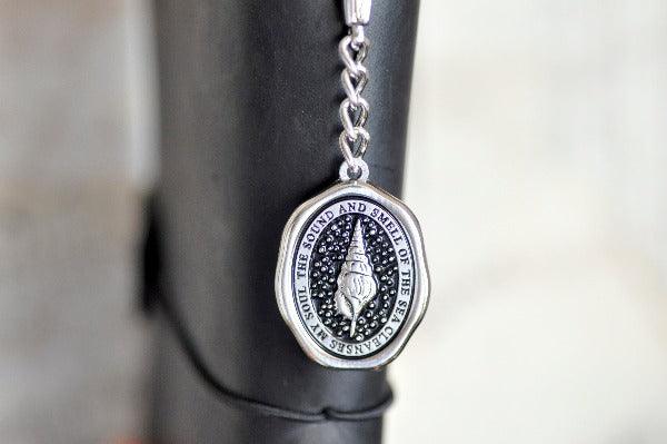 Message Wax Seal Enamel Bookmark | Seashell | Soul | L - Backtozero B20 - book, book lover, bookmark, cleanses, dangle, enamel, her, him, lapel, metal, Nautical, newarrivals, ocean, pendant, sea, seashell, shell, Silver, soft enamel, soul, starry