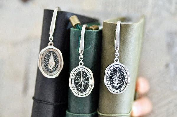 Message Wax Seal Enamel Bookmark | Fern | Patience | S - Backtozero B20 - book, book lover, bookmark, botanic, Botanical, dangle, enamel, fern, Good things take time, her, him, lapel, metal, newarrivals, pendant, Silver, soft enamel, starry