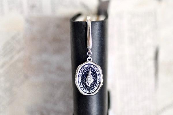 Message Wax Seal Enamel Bookmark | Seashell | Soul | S - Backtozero B20 - book, book lover, bookmark, cleanses, dangle, enamel, her, him, lapel, metal, Nautical, newarrivals, ocean, pendant, sea, seashell, shell, Silver, soft enamel, soul, starry