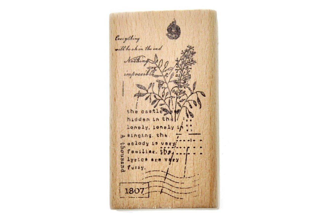 Botanical Words Rubber Stamp | B - Backtozero B20 - Botanical, floral, Flower, Nature, rubber stamp