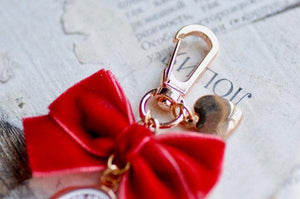 Message Wax Seal Charm Keychain Red Bow & Heart | Seashell | Soul | S - Backtozero B20 - bow, cleanses, enamel, enamel keychain, heart, her, keychain, lapel, metal, newarrivals, ribbon, rose gold, seashell, soft enamel, soul, starry, velvet, wax seal