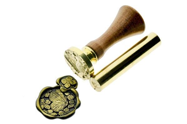 Butterfly & Apple Blossom Wax Seal Stamp Set - Backtozero B20 - apple blossom, apple flower, black, botanic, Botanical, butterfly, flower, gold metallic powder, gold powder, insect, mini, newarrivals, set, Signature, signaturehandle, spring