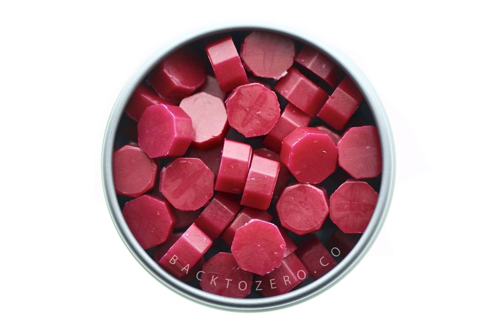 Burgundy Octagon Sealing Wax Beads - Backtozero B20 - burgundy, octagon bead, red, sealing wax, tin, Wax Beads
