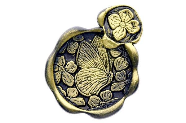 Butterfly & Apple Blossom Wax Seal Stamp Set - Backtozero B20 - apple blossom, apple flower, black, botanic, Botanical, butterfly, flower, gold metallic powder, gold powder, insect, mini, newarrivals, set, Signature, signaturehandle, spring