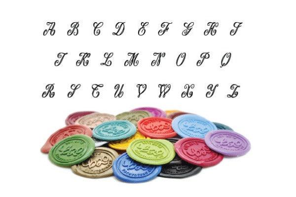 Calligraphy Initial Wax Seal Stamp - Backtozero B20 - 1 initial, 1initial, Calligraphy, genericlonghandle, Lavender, letter, Monogram, One Initial, Personalized