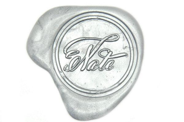 Personalized Swirl Calligraphy Wax Seal Stamp - Backtozero B20 - 9wordsLONGhandle, Calligraphy, Custom, custom name, name, Personalized, Silver, word