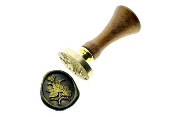 Camellia Wax Seal Stamp - Backtozero B20 - black, botanic, Botanical, Camellia, gold, gold dust, gold powder, Nature, newarrivals, oval, Signature, signaturehandle, spring