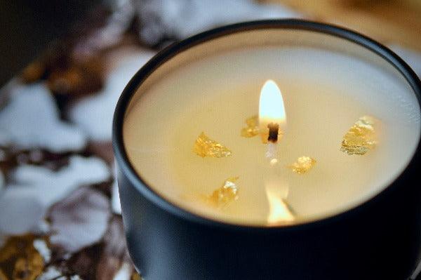 Scented Soy Candle | Shine | Amber Wood with Gold Foil - Backtozero B20 - candle, Gold, gold foil, newarrivals, scented, soy candle, star, starry