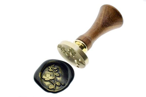 Caper Bush Wax Seal Stamp | A - Backtozero B20 - black, botanic, Botanical, capparis, floral, Flower, flowers, gold, gold dust, gold powder, Leaf, Leafs, Leaves, Nature, newarrivals, oval, Signature, signaturehandle, spring