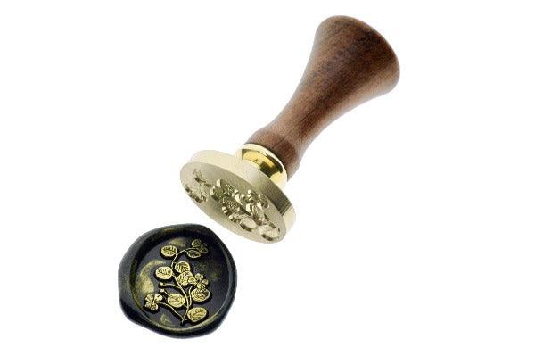 Caper Bush Wax Seal Stamp | B - Backtozero B20 - black, botanic, Botanical, capparis, floral, Flower, flowers, gold, gold dust, gold powder, Leaf, Leafs, Leaves, Nature, newarrivals, oval, Signature, signaturehandle, spring