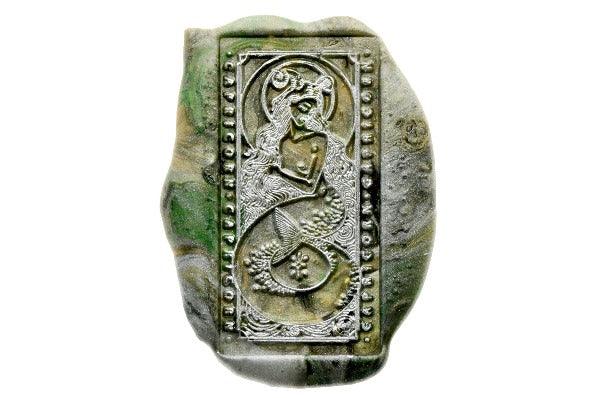 Tarot Style Zodiac Capricorn Wax Seal Stamp - Backtozero B20 - black, crab, forest green, goat, light gold, marble, marble wax, mermaid, metallic green, rectangle, Signature, signaturehandle, Silver, starburst, tarot, zodiac