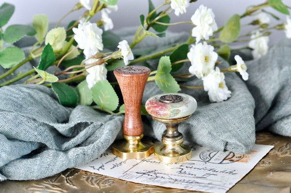 Floral Ceramic Button Wax Seal Handle | Peony