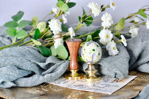 Floral Ceramic Egg Wax Seal Handle | Chrysanthemum
