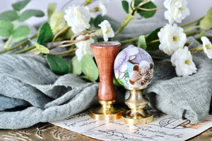 Floral Ceramic Egg Wax Seal Handle | Sakura - Backtozero B20 - ceramic, flowers, handle, Lavender, Purple, sakura