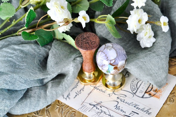 Floral Ceramic Egg Wax Seal Handle | Sakura - Backtozero B20 - ceramic, flowers, handle, Lavender, Purple, sakura