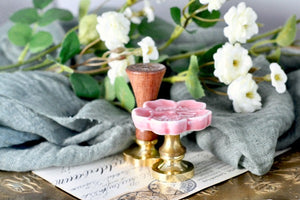 Sakura Ceramic Wax Seal Handle | Pink - Backtozero B20 - ceramic, Flower, handle, sakura