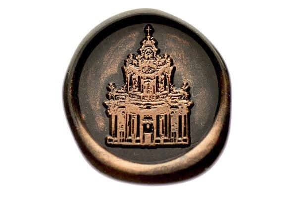 Wedding Chapel Sketch Wax Seal Stamp | E - Backtozero B20 - antique copper, architecture, chapel, church, copper dust, newarrivals, Signature, signaturehandle, sketch, Wedding