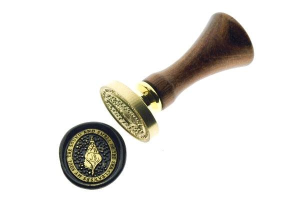 Starry Message Wax Seal Stamp | Seashell | Soul - Backtozero B20 - black, dot, dots, gold, gold dust, gold powder, message, newarrivals, ocean, oval, sea, seashell, shell, Signature, signaturehandle, star, starry, Stars